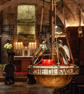 The votive lamp from the tomb of St Francis of Assisi